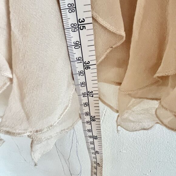 Maggy London Silk Dress Vintage Champagne Ruffles Womens Size 8 NWT - Picture 9 of 9